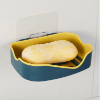 Wall Hanging Soap Dish Wall-mounted Double-drain Soap Holder Sponge Soap Storage