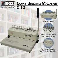 iTBOX Comb Binding Machine C-12 | Heavy Duty Comb Binder | A4 Paper Puncher Binding | Document Bin