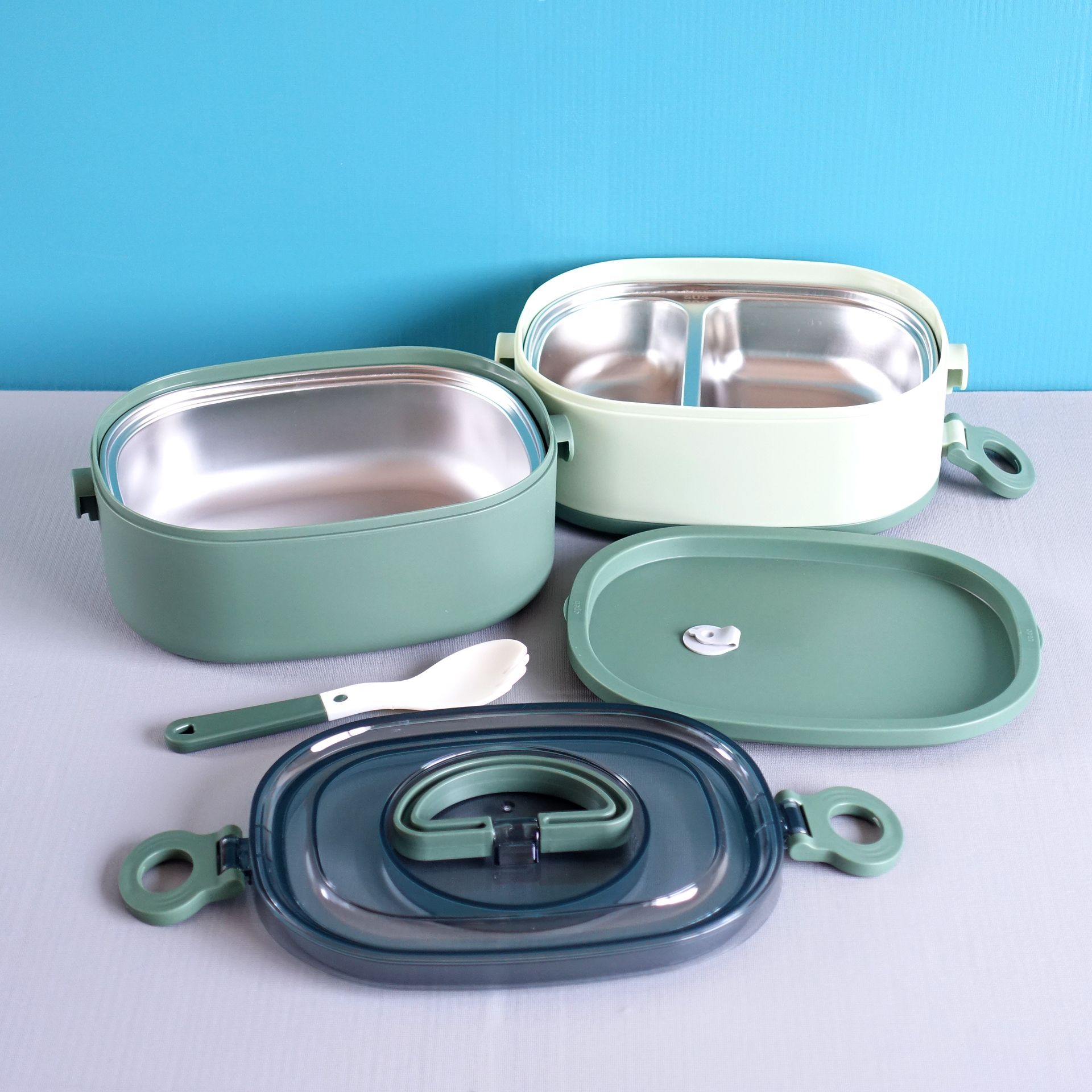 2021 New Oval-shaped Thermal Lunch Box 304 Stainless Steel Bento