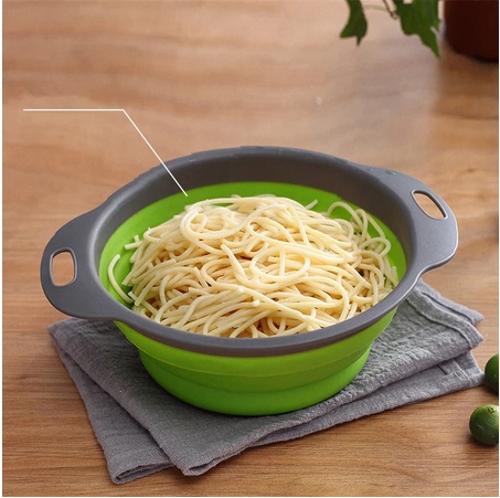 Foldable Strainer Fruit Vegetable Washing Basket Colander Dish Drainer Silicon Colander