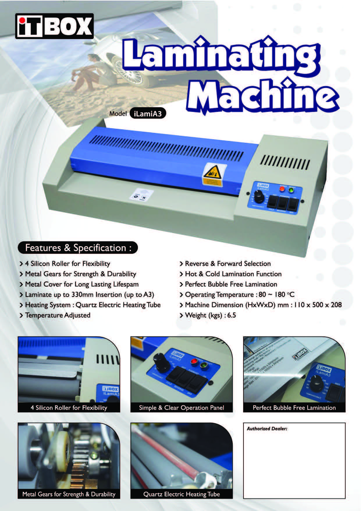 iTBOX Laminating Machine A4 A3 Size iLamiA3 Laminator Hot & Cold