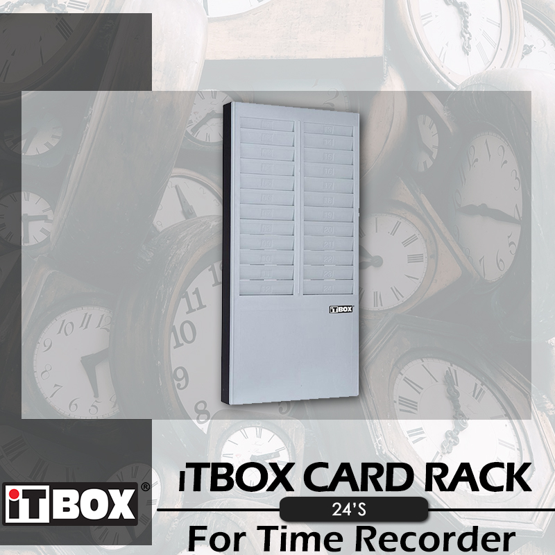 iTBOX DOUBLE ROW CARD RACK 24'S 24 Slots Time Card Rack Aston