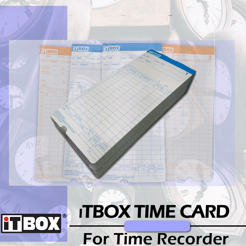iTBOX Time Card Time Recorder Card Punch Card 6 Column 100pcs/Pack | Punch Card |