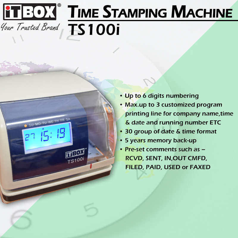 iTBOX TS100i Time Stamping Machine | Time & Date Stamp Machine | Stamping Machine | Mesin Pencetak