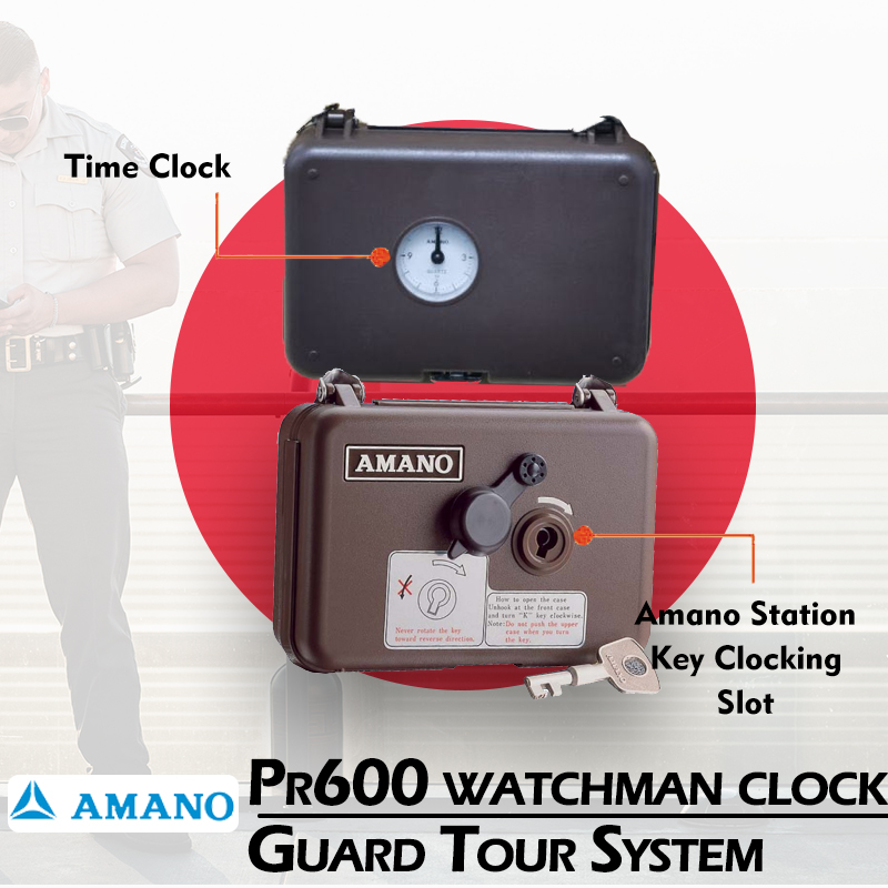 AMANO Watchman Clock PR600 Guard Tour System | AMANO PR600 Clocking Machine | AMANO PR600