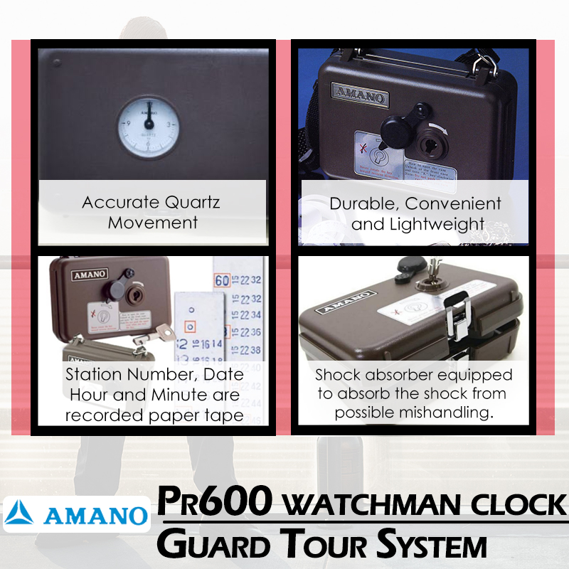 AMANO Watchman Clock PR600 Guard Tour System | AMANO PR600 Clocking Machine | AMANO PR600