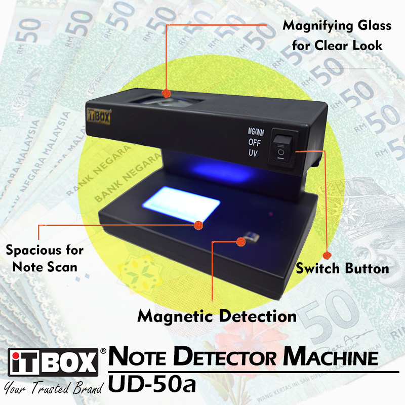 Bank Money UV Detector iTBOX UD-50a | Fake Note Detector | Mesin UV Wang Palsu