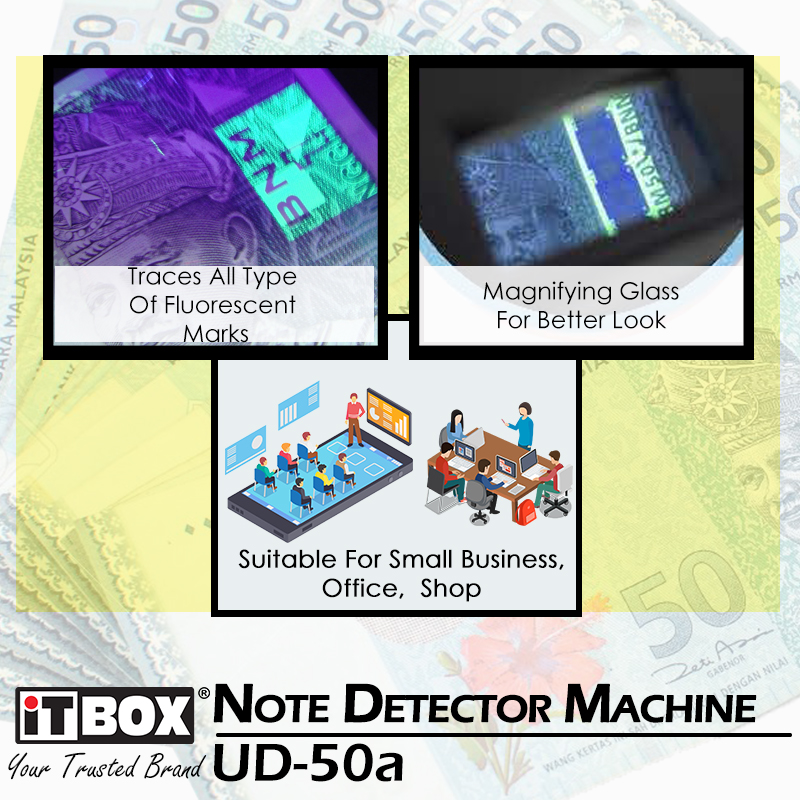 Bank Money UV Detector iTBOX UD-50a | Fake Note Detector | Mesin UV Wang Palsu