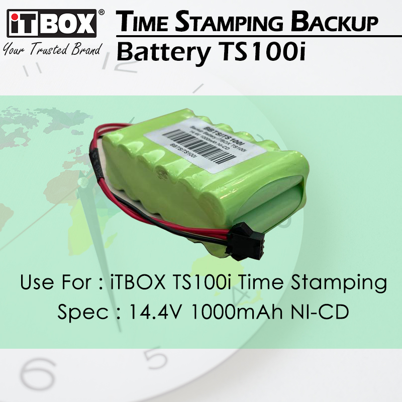 iTBOX TS100i 14.4V 1000mAh NI-CD Backup Battery (12Pcs) | Backup Battery For Time Stamping