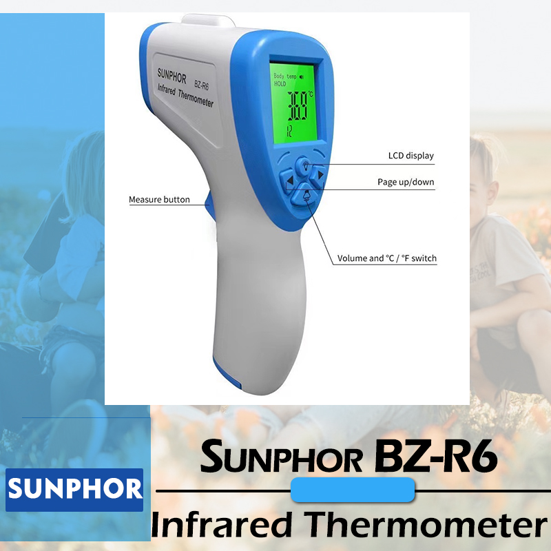 SUNPHOR Infrared Thermometer BZ-R6 | Non Contact Thermometer Gun | Temperature Measuring Machine