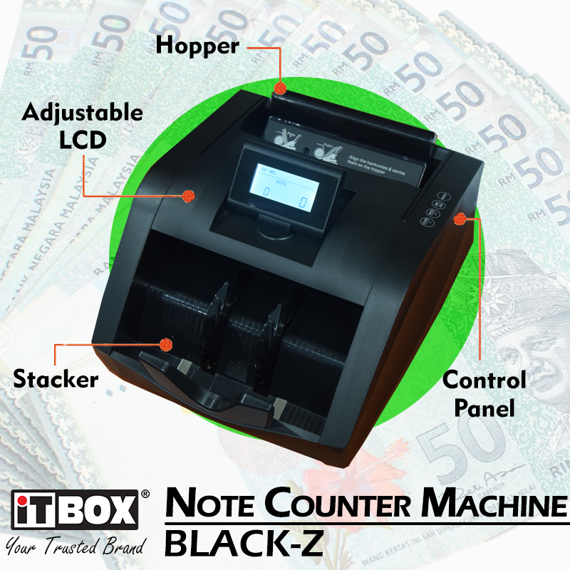 iTBOX Black-Z Note Counter Money Cash Counter Machine | iTBOX Black-Z Note Counting Machine