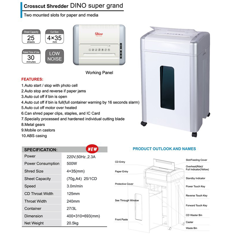 DINO Super Grand Paper Shredder Machine | Mesin Perincih Dino Super Grand