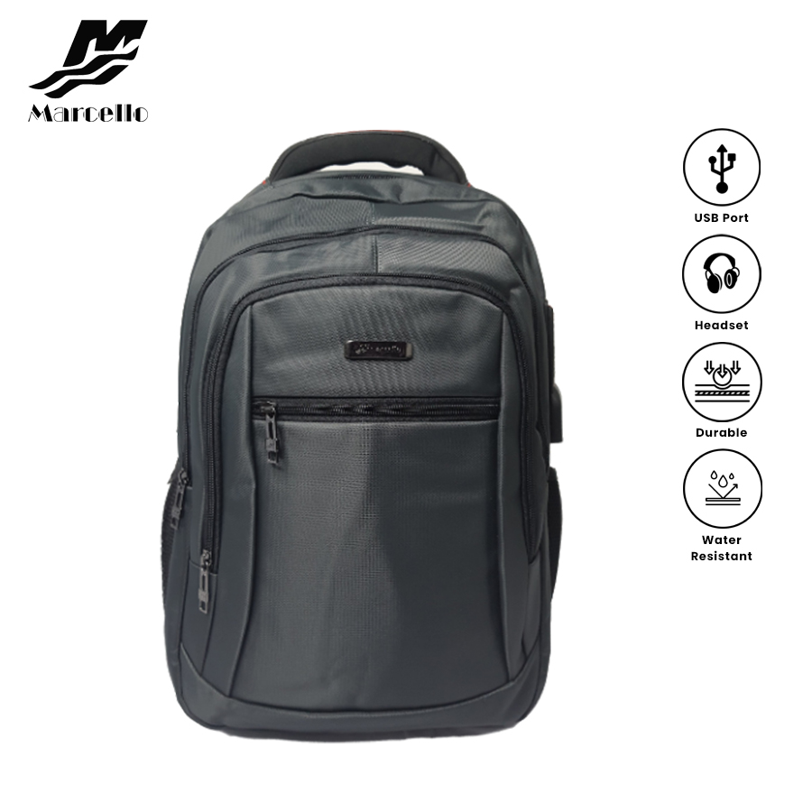 MARCELLO Multifunctional Laptop Backpack with USB Charging & Headphone Port (1") MC09-M18126