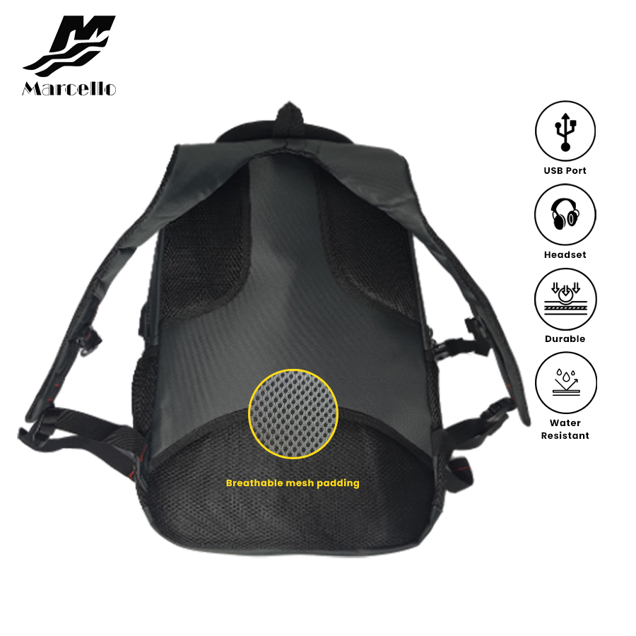MARCELLO Multifunctional Laptop Backpack with USB Charging & Headphone Port (1") MC09-M18126