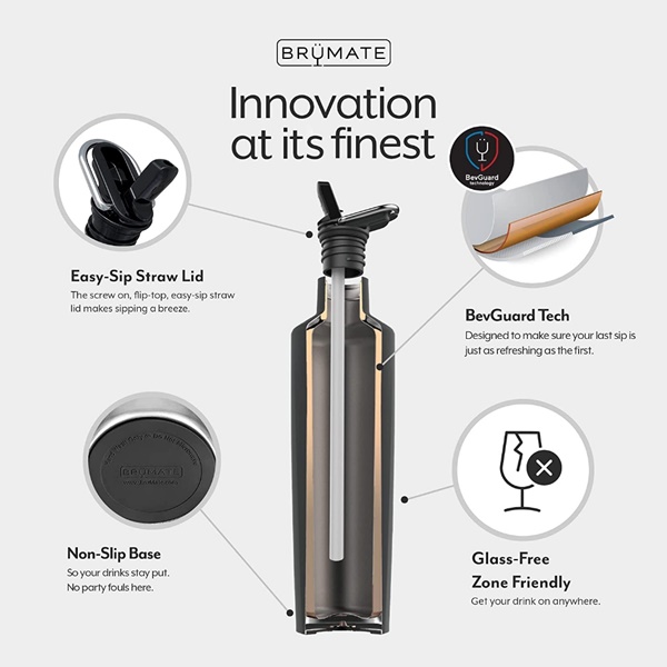 BrüMate REHYDRATION MINI Insulated & Leakproof Water Bottle w/ Straw - 473mL/16oz